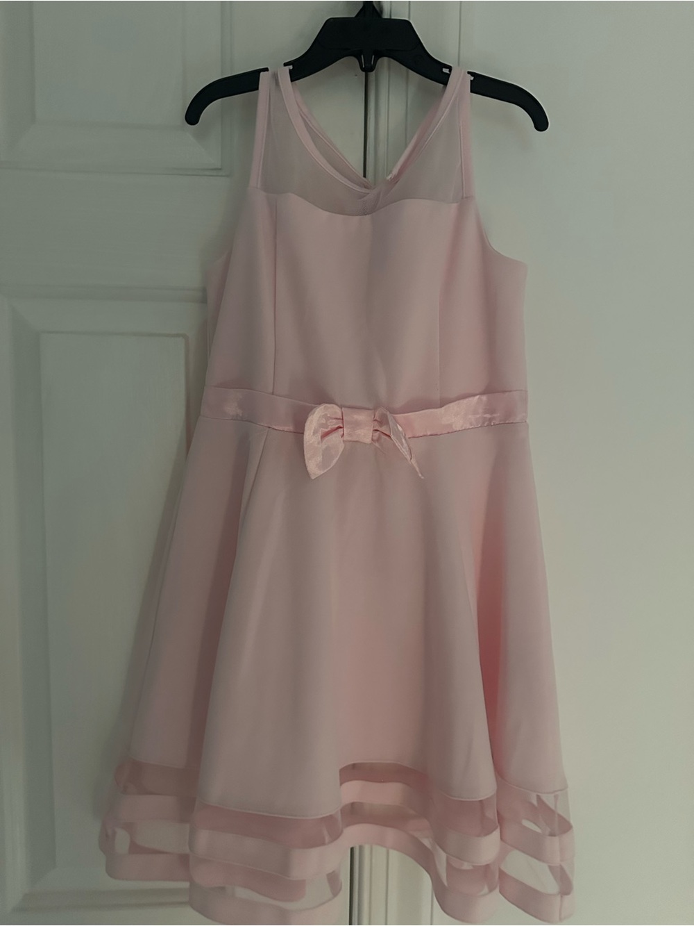 Calvin Klein Light Pink Satin-Bow Party Dress